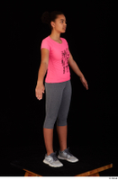  Zahara dressed grey sneakers grey sports leggings pink t shirt sports standing whole body 0016.jpg